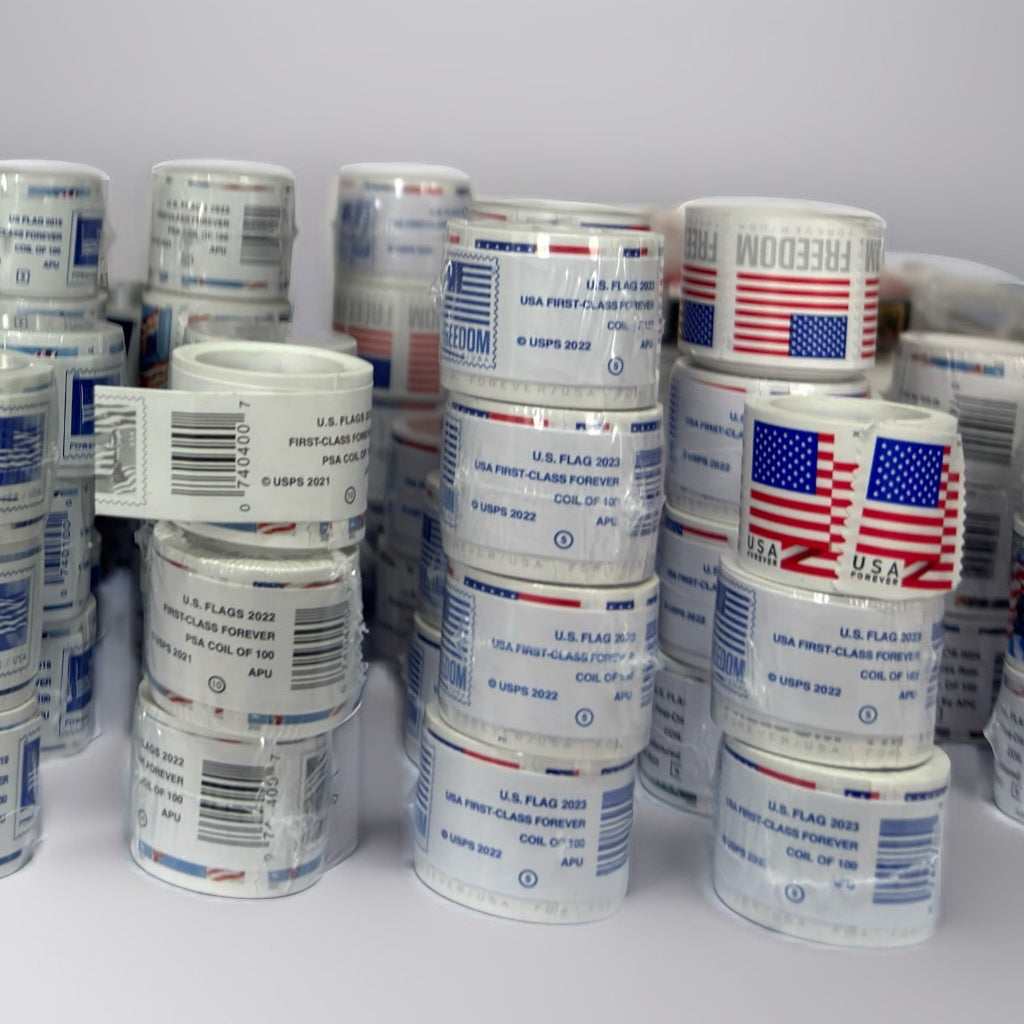 Limited Stock! USA Flag Stamps - Perfect for Small Business & Weddings1 Roll=100 stamps