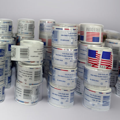Limited Stock! USA Flag Stamps - Perfect for Small Business & Weddings1 Roll=100 stamps