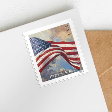 Limited Stock! USA Flag Stamps - Perfect for Small Business & Weddings1 Roll=100 stamps