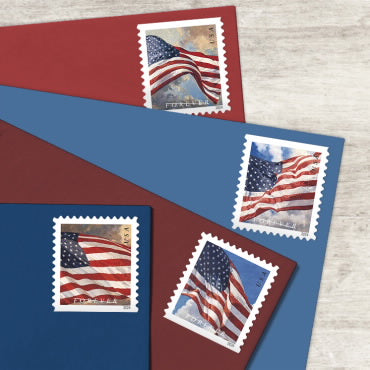 Limited Stock! USA Flag Stamps - Perfect for Small Business & Weddings1 Roll=100 stamps