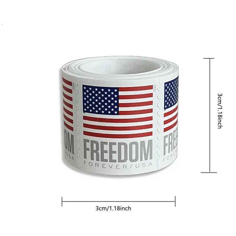 Limited Stock! USA Flag Stamps - Perfect for Small Business & Weddings1 Roll=100 stamps